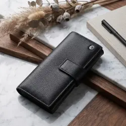 Жіночий шкіряний гаманець для карток купюр та монет ST Leather 22548 Чорний