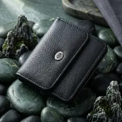 Жіночий шкіряний гаманець для карток купюр та монет ST Leather 22690 Чорний