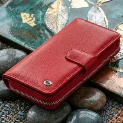 Жіночий шкіряний гаманець для карток та купюр ST Leather 19306 Червоний