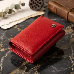 Жіноче шкіряне портмоне для карток купюр та монет ST Leather 19335 Червоне