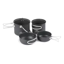 Набір посуду (2 каструлі, 2 кришки) Naturehike NH18T018-G, алюміній