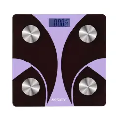 Смарт весы электронные Sokany 26х26 см до 180 кг с Bluetooth Фиолетовый SK-19029V