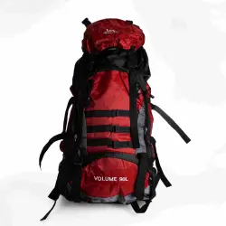 Туристический рюкзак Hinshenglong 90л красный Oxford+PU черная спортивная сумка для путешествий вместительный SJ-0036-1R