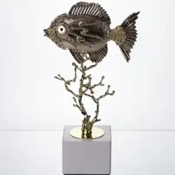 Декоративна фігурка Gold Fish 16x8x30 см металева HP-7-18