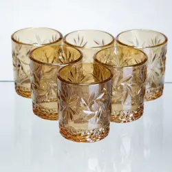 Набір чарок для віскі Shot glass 6 штук по 75 мл коричневий HP-17-39