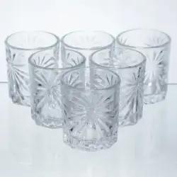 Набір чарок для настоянок Rocks Glass 6 штук по 75 мл з рельєфним візерунком HP-17-8