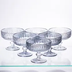 Набір креманок на ніжці 6 шт 300 (мл) Блакитний HP-19-70