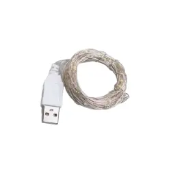 Гірлянда роса 10 метрів USB на 100 led світлодіодів крапля на білому дроті жовта USB100L10MWY