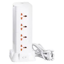 Мережевий фільтр подовжувач 2.8 м з лампою на 12 універсальних розеток з 2 USB, 1 Type-C, бездротова зарядка HP-5-9MF