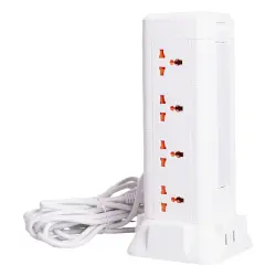 Мережевий фільтр подовжувач 4.8 м з лампою на 12 універсальних розеток з 2 USB 1 Type-C бездротова зарядка HP-5-11MF
