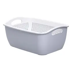 Кошик-друшлак 2 в 1 для миття овочів, фруктів і зелені 32×23×13 (см) Сірий HP-45-5G