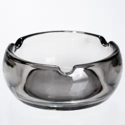 Попільничка скляна Round Cigar 12 см, сірий Yiwu HP-34-77