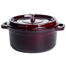 Кокотниця чавунна емальована 4,5 л, бургунді Yiwu HP-FLG-11 burgundy