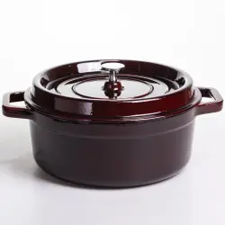 Кокотниця чавунна емальована 6 л, бургунді Yiwu HP-FLG-12 burgundy