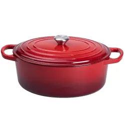 Гусятниця чавунна емальована 6 л, червоний Yiwu HP-FLG-17 RED
