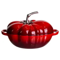 Каструля чавунна емальована Iron Tomato 2,5 л, червоний Yiwu HP-FLG-20 RED