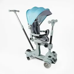Самокат 5в1 Skyper (4) колеса PU125х40мм зі світлом, з капюшоном, поворотне сидіння, з ДОП. КОЛЕСАМИ, захисний бампер, в коробці