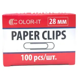 Скріпка 28мм кругла металева (100шт) "С" (3697)