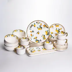 Столовий сервіз порцеляновий Lemon 32 предмети на 6 осіб Yiwu LXX302A