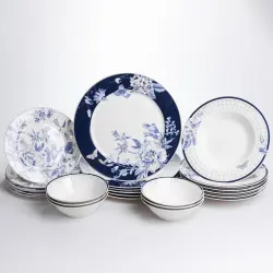 Столовий сервіз на 6 осіб порцеляновий Blossom Blue 24 предмети Yiwu HP-7-713N