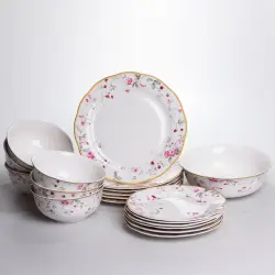 Столовий сервіз на 6 персон порцеляновий Strawberries 24 предмети Yiwu HP-7-716